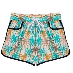 NWT Comfort-Fit Women’s Board, Volley, Swim Front Pocket Palm Tree Design Shorts